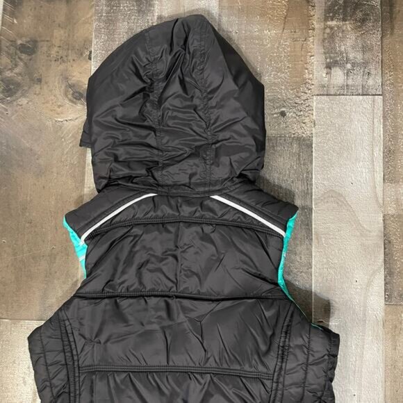 IVIVVA Kids Puffer Vest Jacket Hooded Black Green Reversible Goose Down Girls 10 - Picture 6 of 11